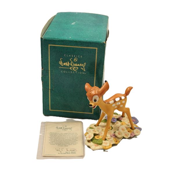 WDCC Bambi "Purty Flower" and Opening Title Scroll Figurines.