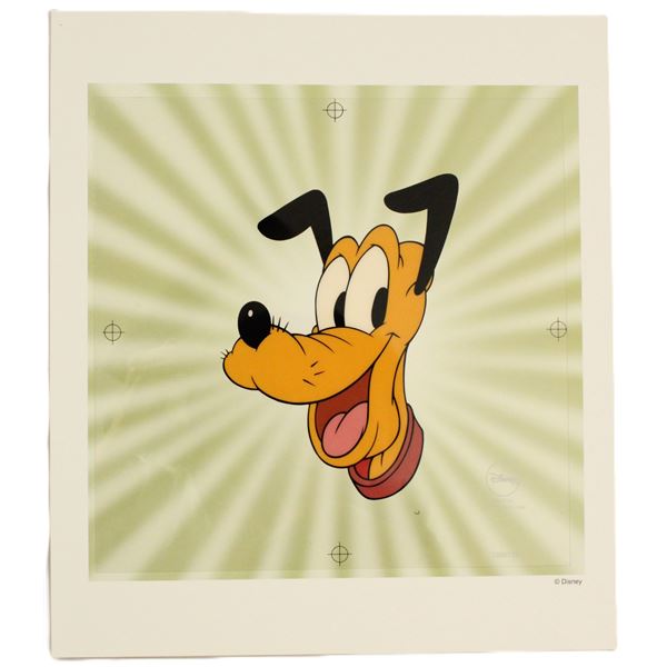 A Limited Edition "Here's Pluto" Sericel with lithographic background.