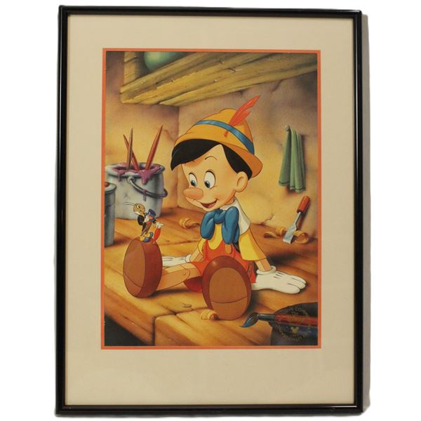 A Framed Pinocchio Lithograph.