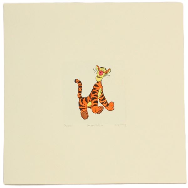 A Hand Painted Tigger from Winnie the Pooh Etching by Sowa and Reiser LE of 500.