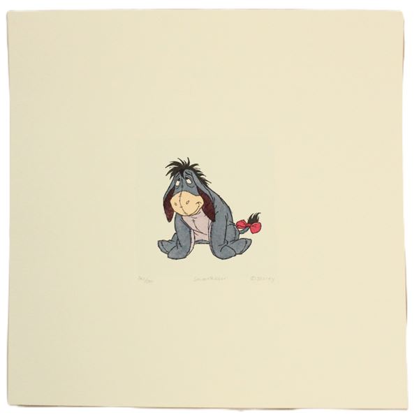 A Hand Painted Eyeore from Winnie the Pooh Etching by Sowa and Reiser LE of 500.