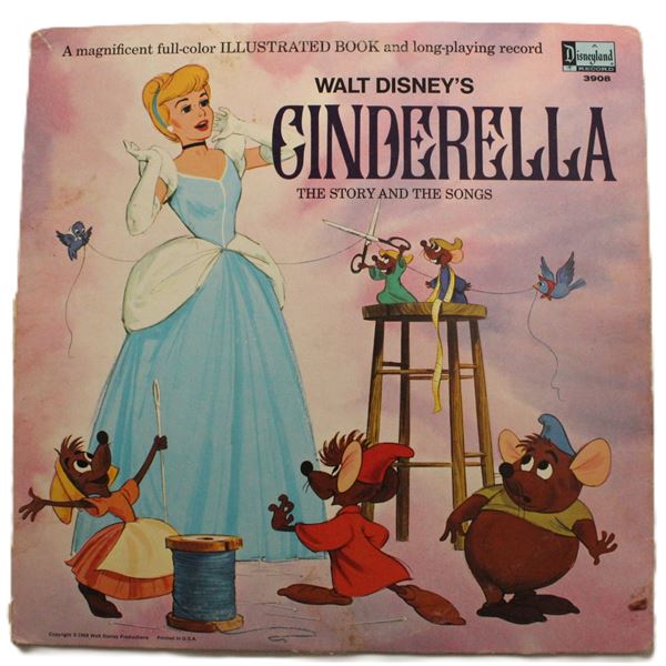 A 1969 Cinderella Story and Song Record and story book.