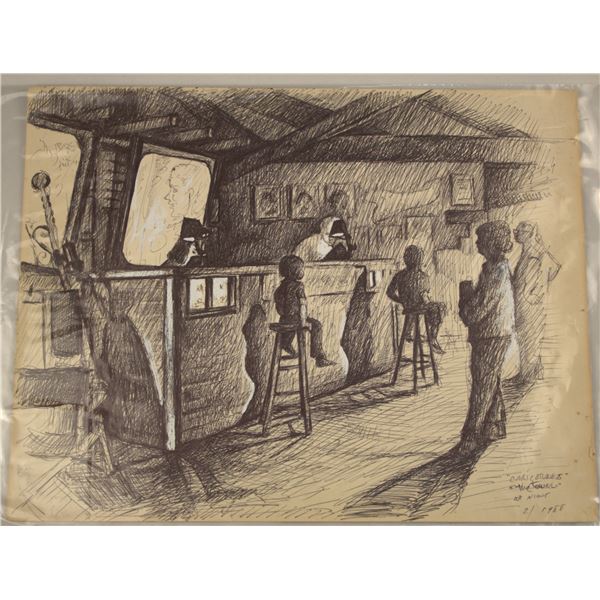 A Rare Pen and Paper Drawing of Disney Artists at Work.