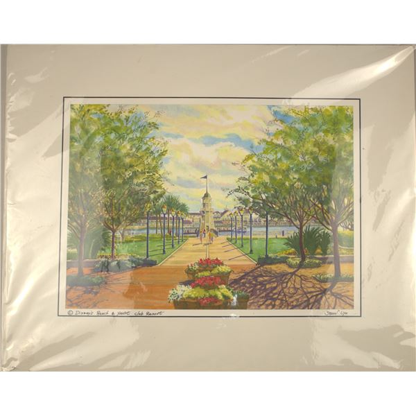 A Beach and Yacht Club Resort Watercolor.