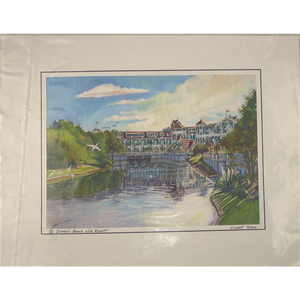 A Beach Club Resort Watercolor Reproduction.
