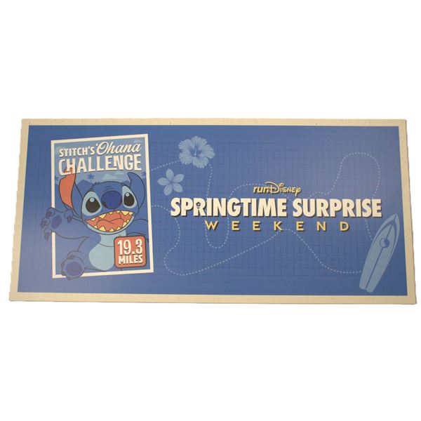 A 2024 runDisney Springtime Surprise Weekend Challenge Event Sign.