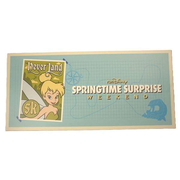 A 2024 runDisney Springtime Surprise Weekend 5K Event Sign.