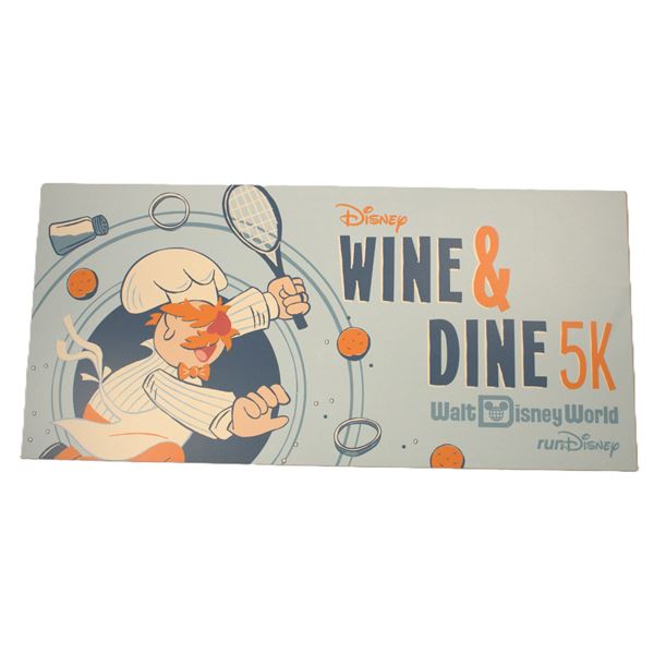 A 2024 runDisney Wine and Dine 5K Event Sign.