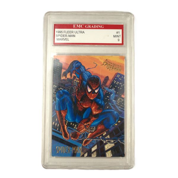 A graded 1995 Fleer Ultra Spider-man trading card