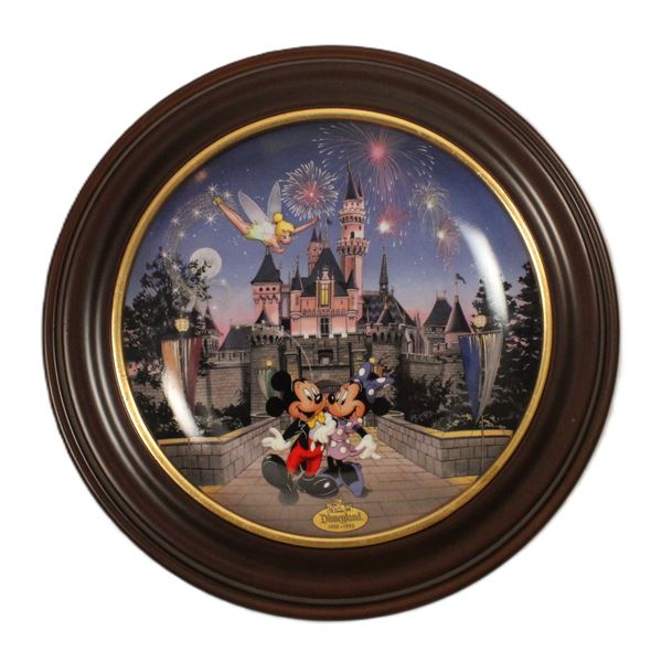 A Framed Disneyland 40th Anniversary Plate.