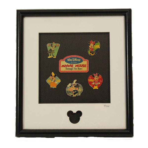 A Rare Minnie Mouse Framed Pin Set.