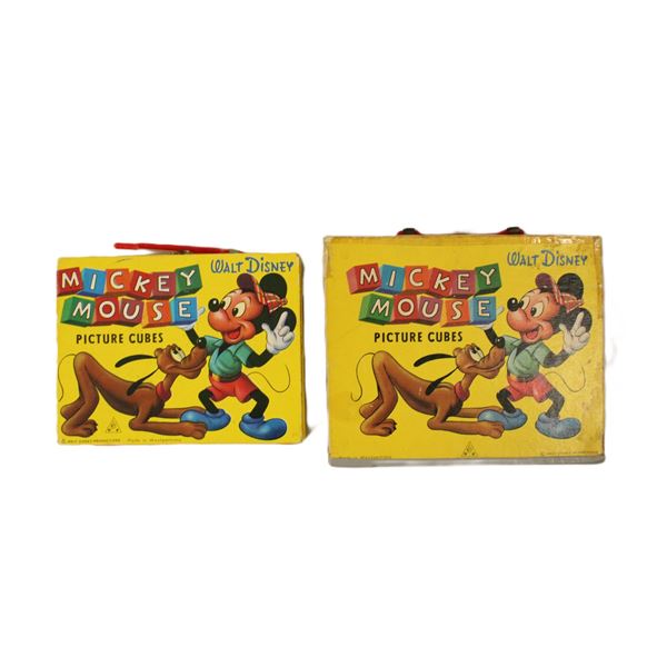 A pair of Vintage Mickey Mouse Picture Cubes.