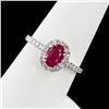 Image 3 : 1.06 ctw UNHEATED Ruby and 0.38 ctw Diamond Platinum Ring (GIA CERTIFIED)