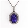 Image 1 : 30.80 ctw Tanzanite and 1.42 ctw Diamond Platinum Pendant (GIA CERTIFIED)