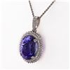 Image 2 : 30.80 ctw Tanzanite and 1.42 ctw Diamond Platinum Pendant (GIA CERTIFIED)