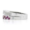 Image 6 : NEW 14K Gold 0.85 ctw Pave Pink Sapphire & Diamond Dual Stack Look Wavy Band Rin
