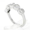 Image 9 : NEW Platinum 1.36 ctw Round Bezel Large Diamond Five 5 Stone Wedding Band Ring
