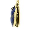 Image 6 : 14k Gold Large Carved Lapis Coronation Scarab of Pharaoh Tutankhamen Necklace