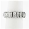 Image 1 : Vintage Platinum 1.30 ctw Diamond Domed Open Work & Milgrain Eternity Band Ring