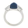 Image 2 : NEW Platinum Gubelin 5.63 ctw Triangle Cabochon Sapphire Pear Diamond 3 Stone Ri