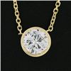 Image 3 : New 14K Gold.67 ctw Round Brilliant Diamond Solitaire Pendant w/ Adjustable Chai