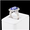 Image 2 : 6.71 ctw Tanzanite and 1.45 ctw Diamond Platinum Ring