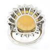 Image 8 : NEW 18k Gold 17.61 ctw GIA Oval Cabochon Opal w/ Round Diamond Halo Cocktail Rin
