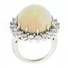 Image 9 : NEW 18k Gold 17.61 ctw GIA Oval Cabochon Opal w/ Round Diamond Halo Cocktail Rin