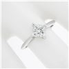 Image 4 : NEW 18k Gold 1.10 ctw GIA Princess Diamond Solitaire Knife Edge Engagement Ring
