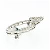 Image 5 : Antique Art Deco Platinum European Marquise Diamond Ribbon Bow Wreath Brooch Pin