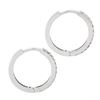 Image 4 : NEW 14k White Gold 0.33 ctw Round Pave Diamond 15.7mm Medium Huggie Hoop Earring