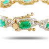 Image 3 : 5.41 ctw Emerald and 1.65 ctw Diamond 18K Yellow Gold Bracelet
