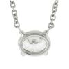 Image 6 : NEW 14k White Gold 0.81 ctw GIA Oval Diamond Solitaire Pendant & Adjustable Chai