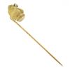 Image 2 : Antique Victorian 18K & 14k Gold Diamond Detailed 3D Lion Panther Head Stick Pin