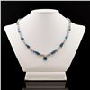 Image 1 : 19.52 ctw Aquamarine and 2.84 ctw Diamond 14K White Gold Necklace