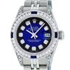 Image 2 : Rolex Ladies Quickset Stainless Steel Blue Vignette Diamond Lugs Sapphire Dateju