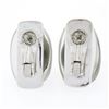 Image 2 : 18k White Gold Rock Crystal Black Onyx & Baguette Diamond Domed Button Earrings