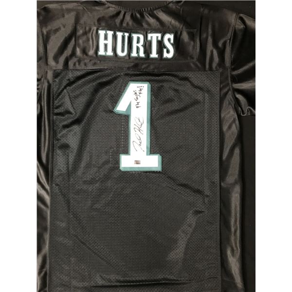 JALEN HURTS SIGNED PHILADELPHIA EAGLES FOOTBALL JERSEY (WORLD AUTOS COA)