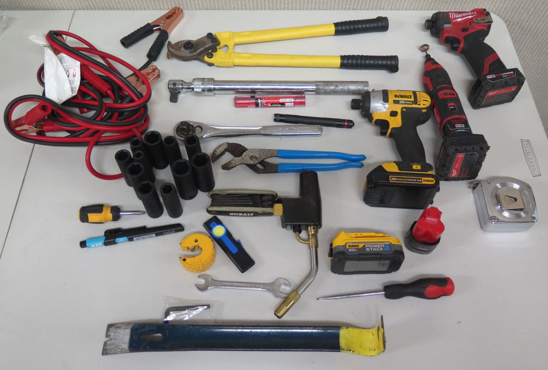 Multiple Hand & Power Tools: Dewalt Impact Driver, Milwaukee Rotary ...