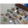 Image 2 : Misc Costume Jewelry: Pins, Decals, Earrings, Watch, etc, Jewelry & Wooden Boxes