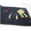 Image 2 : Qty 2 Pair Costume Dangle Bead Earrings & Red Metal Ring