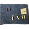 Image 3 : Qty 2 Pair Costume Dangle Bead Earrings & Red Metal Ring