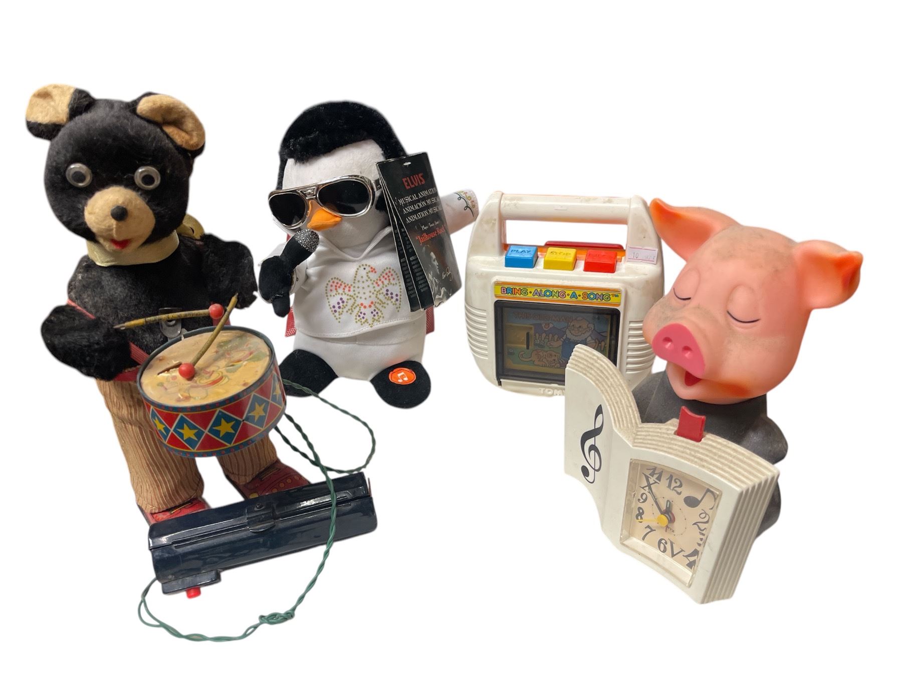 5 Vintage Animal Toys: Battery Operated Elephant, Battery Operated Dogs ...