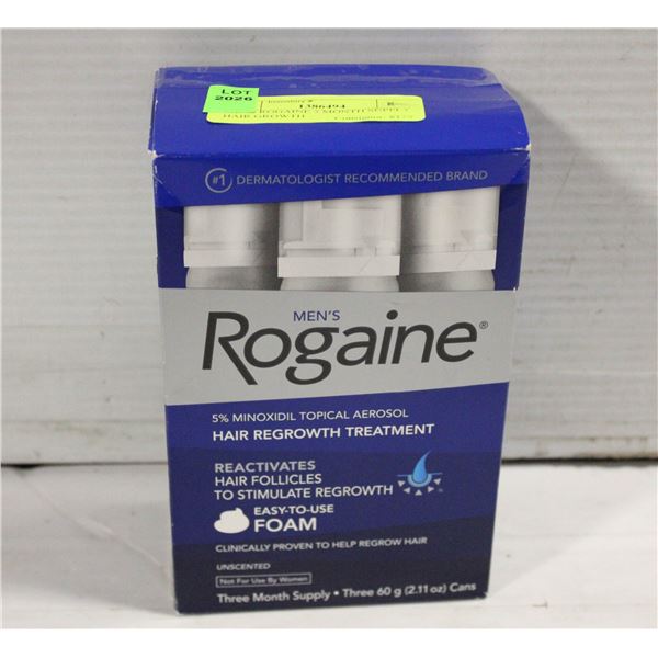 MENS ROGAINE 3 MONTH SUPPLY HAIR GROWTH