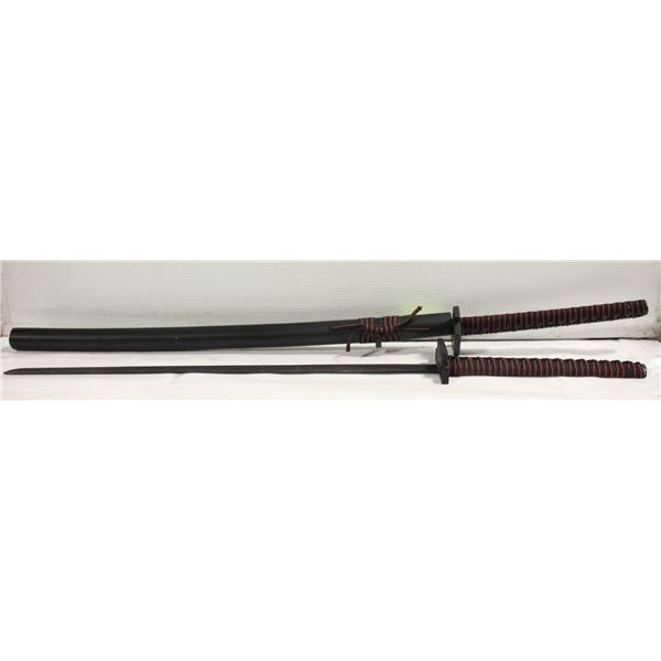 DOUBLE KATANA PRACTICE SWORDS IN ONE SHEATH