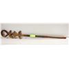 Image 1 : VINTAGE TRIBAL CARVED WOOD 36" CANE- CHEETAH