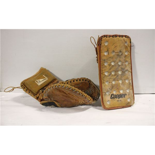 VINTAGE COOPER HOCKEY GOALIES TRAPPER+BLOCKER