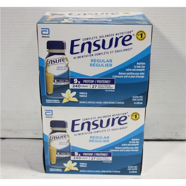 2 CASES OF ENSURE 6 X 235 ML VANILLA