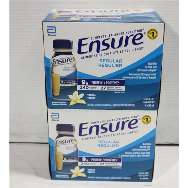 2 CASES OF ENSURE 6 X 235 ML VANILLA