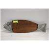 Image 1 : METAL/WOOD FISH SERVING TRAY- 26"- FRANCE